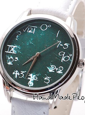Math on Green Wristwatch, Extraordinary Wrist Watch, Men and Women Watch, Birthday Gift, Anniversary Gift, Gift For Him